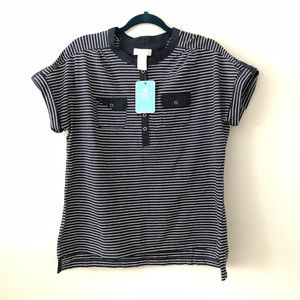 Caribbean Joe Island Supply Co. navy striped tee